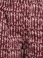 Ethnic Motifs Batik Printed V-Neck Pure Cotton Straight Kurta &amp; Trouser With Dupatta INDYA