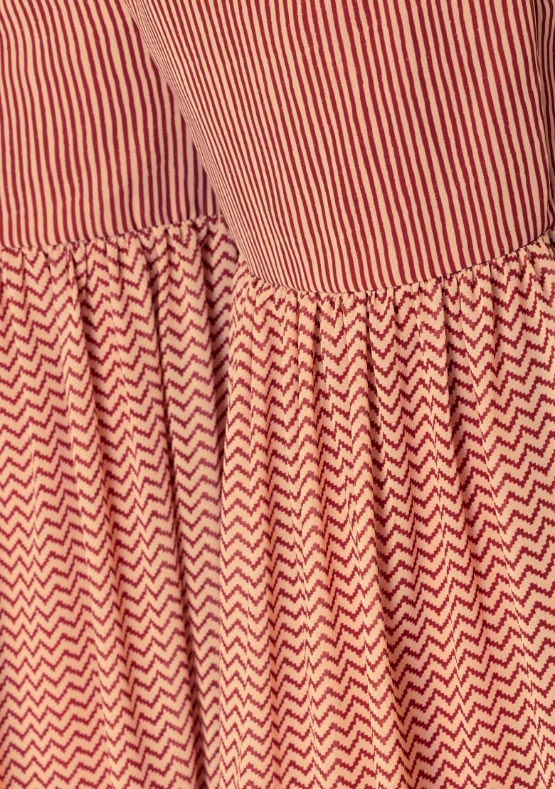Maroon Tiered Sharara &amp; Angrakha Kurta INDYA