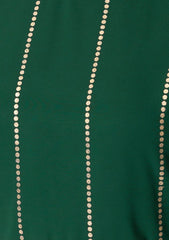 Green Sharara and Foil Print Peplum Top (Without Belt) INDYA