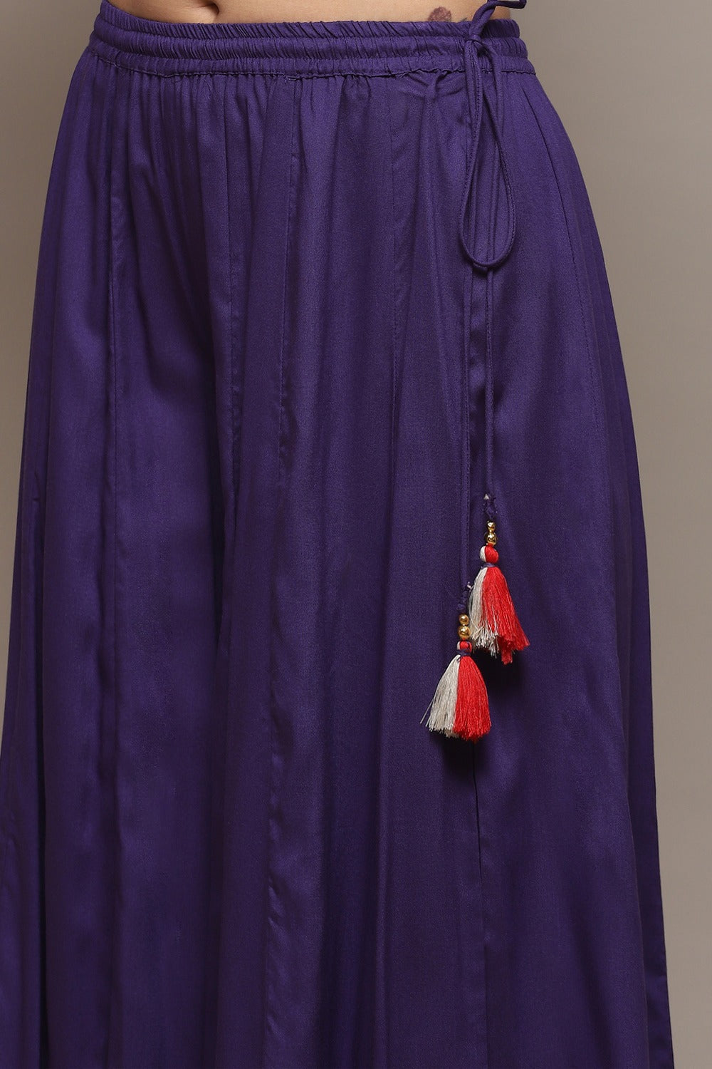 Pink & Purple Modal Kurta with Printed Palazzo BIBA