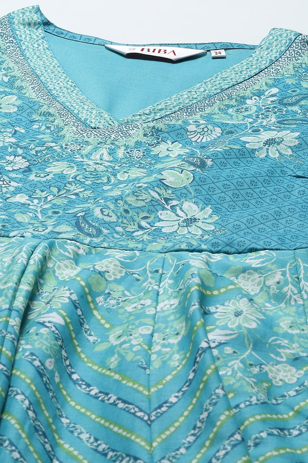 Indigo Cotton Anarkali Suit Set BIBA