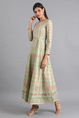 Woman Green Printed Anarkali Dress W for Woman