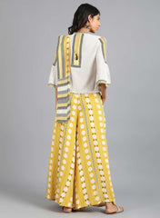 Woman Yellow &amp; White Printed Gypsuit W for Woman